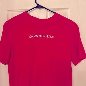 Red cropped Calvin Klein Tshirt